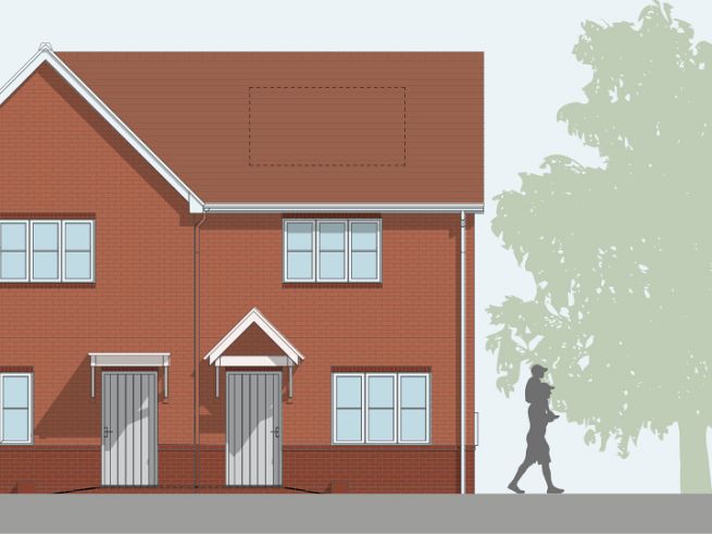 2 bedroom house - artist's  impression subject to change. Please note that the above computer generated image is representative of the house type and not necessarily the specified plot as some details may vary.